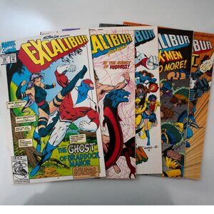 Lot of 5 Excalibur Comic Book 55 56 57 58 59 1992 Marvel Run Psylocke X-Men II X